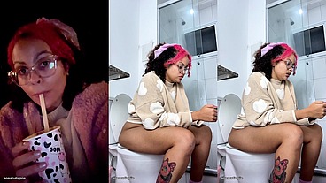 Bloated Toilet Farts after Huge Milkshake in the Cinema
