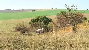 Old hunter bangs fresh stepdaughter in dirty outdoors scene