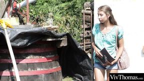 ”Adorable secretary seduces her hot older boss. She eats her shaved beaver”