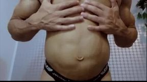 Shoved out Cock-Squeezing Muscled Warm Six Pack Muscle Abdomen