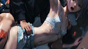 between the drops, her silence says: take me, if you dare.