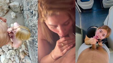 compilacion de una rubia tatuada culona haciendo mamadas en publico a polla grande