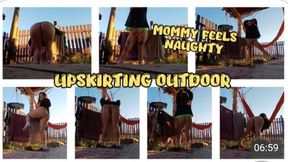 UPSKIRTING OUTDOOR - NAUGHTY STEP MAMA - COLD MORNING