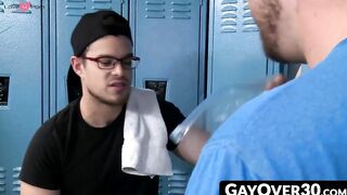 GayOver30.com - Dominant daddy dustin takes charge pounding Jason's ass hard