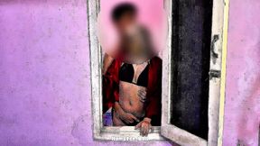 Almost Caught By Neighbor! MILF Hijab Blowjob In Window