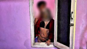 Almost Caught By Neighbor! MILF Hijab Blowjob In Window