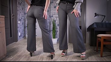 Tight Trousers Secretary flaunts her perfect ass