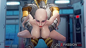 Mars base camp. Super hot sexy girl has hard anal sex with alien monster
