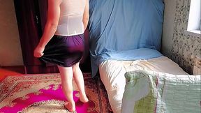 Lovely shemale standing in doorway with soft eyes