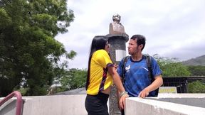 Hot Colombian woman having sex with a hot handsome French man