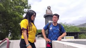 Hot Colombian woman having sex with a hot handsome French man