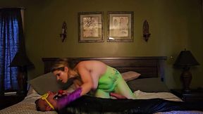 Stepson feeds his big cock to mature MILF then cums on her face