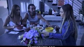 Throbbing Desire: Busty Wife Sates Lust with Juicy Little Chit in Raucous Threesome Affair