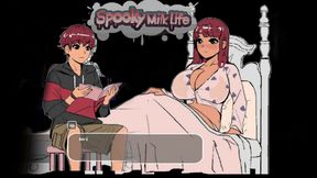 Spooky Milk Life - walkthrough gameplay part 5 - Hentai game - Bed time with Rori