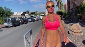 Morning Run Of Monika Fox Pantiless City Stroll