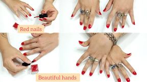 Manicure in my red nails