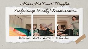 Hear His Inner Thoughts: Body Swap Sneaky Masturbation!