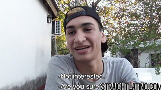 Latino twink fucked bareback doggystyle gets jizz in mouth