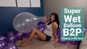 Super Wet Balloon Blow to Pop Dripping in My Hand - Kylie Jacobsx - MP4 720p HD