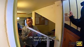 Law4k. security officer catch whore in the park and make her pay debt with vulva