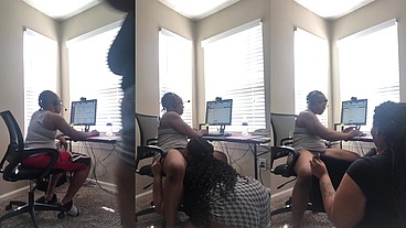 Getting head while at work
