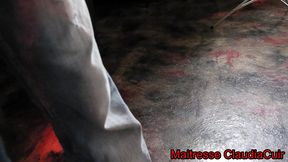 une seance bdsm au donjon avec soumis gregoupaddle, fessee, cire, pinces, ...