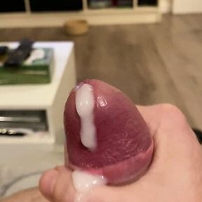 Thick cream. Edging with accidental cum