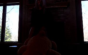 Gorgeous babe at home teddybear rider hd