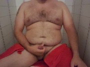Bear jacking off in the toilets