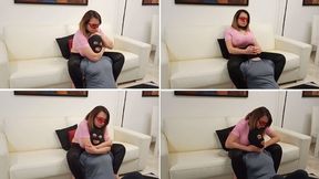 105 - Neck squeezing and handsmother in living room - part2