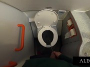 JERKING OFF AND CUMMING ON THE PLANE