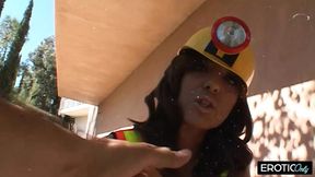 German amateur MILF gets gangbanged and gives a sloppy blowjob
