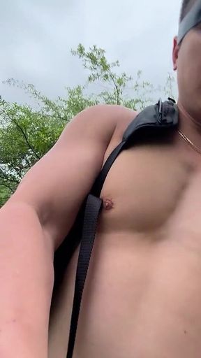 Naked Asian Muscle God Walks the Park Bare - Flexes Hard & Cums Huge