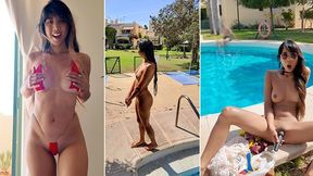 Voyeur Watching Me Masturbating At Public Hotel Pool