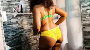 Green and Yellow Bra Panty Try on Haul Sponcer Gay Big Dick Suck Hard Fuck