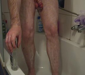 Young man in the shower