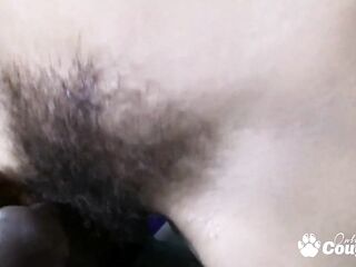 mother I'd like to fuck Fills Her Unshaved Twat With Ebony Weenie