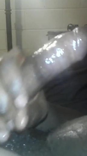 Slowly Stroking My Huge Black Dick Cumming so Much so Hard