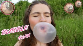 Sassy Bubblegum Chewing Brat Teases Outside