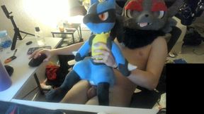 Poke Furry Fursuiter Cums in Plushie
