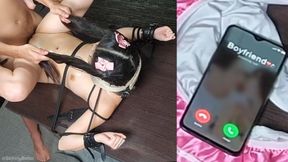 I&#039;m Only 18 Sir! My Boyfriend Will Find Me! Petite Asian Slave Tied Up BDSM Fucked, While Boyfriend On The Phone.