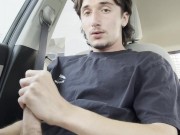 big dick teen cums in car