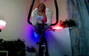 Lady Angela Smelly Dirty White Socks Workout Clothes Red Lipstick MILF
