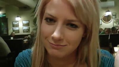 Blonde gal was convinced into giving head to a stranger in public