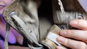 POV caught smelling stinky sneakers-Humiliated and made to jerk