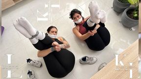 Two Undercover Agents caught Snooping Around (White Nike Crew Socks, Black Leggings, Duct Tape Bondage, OTMGag, Escaping)