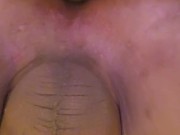 Destroying my ass with 2 massive dildos