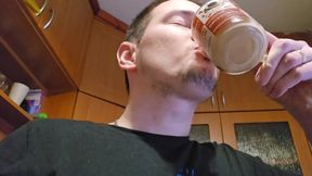 Waiting for My Morning Coffee Turned Into Horny Masturbation with a Cumshot on the Floor