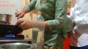 Steamy Indian broth-brother taboo twosome in a kitchen with clear audio, ya?