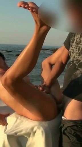 The hottest beach fucks in Greece! Hairy milf fucked hard on the beach   Clip 1